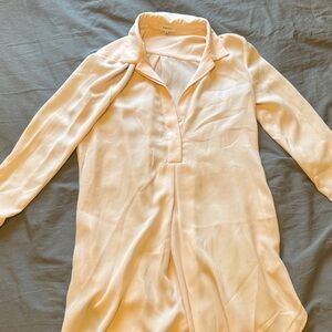 Blush Pink Button-Up Blouse Dress